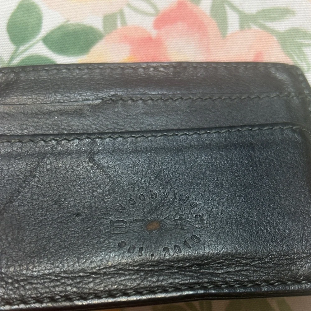 Boconi Black Leather GARTH LEATHER ID CARD CASE Card Holder